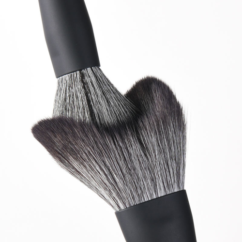 Wholesale Custom Private Label 10 Pcs Matte Black Makeup Brush Set Soft Synthetic Hair Powder Contour Eyeshadow Brushes in Bulk