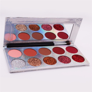 10 Colors Hot Customize Container Pressed Powder Glitter Eyeshadow Palette