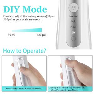 300ML Tank Waterproof IPX7 Dental Oral Irrigator Water Flosser Cordless Dental Cleaner