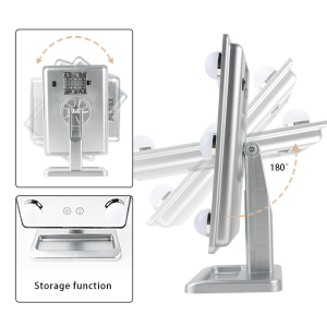 4AA Battery Dimmable Bulbs Table Square Hollywood 6LED Makeup Vanity Mirror For Bathroom
