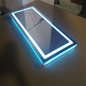 Custom wall-mounted decorative frameless acrylic led makeup mirror