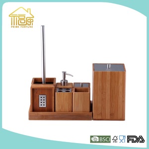 Eco-friendly natural bamboo bathroom bath set