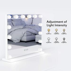 Frameless Hollywood Makeup Vanity Mirror with Lights 14 LED Dimmable Touch Control Bulbs