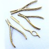 Gold Color Hair Extension Removal Pliers For Micro Rings with razor 4 pcs kit