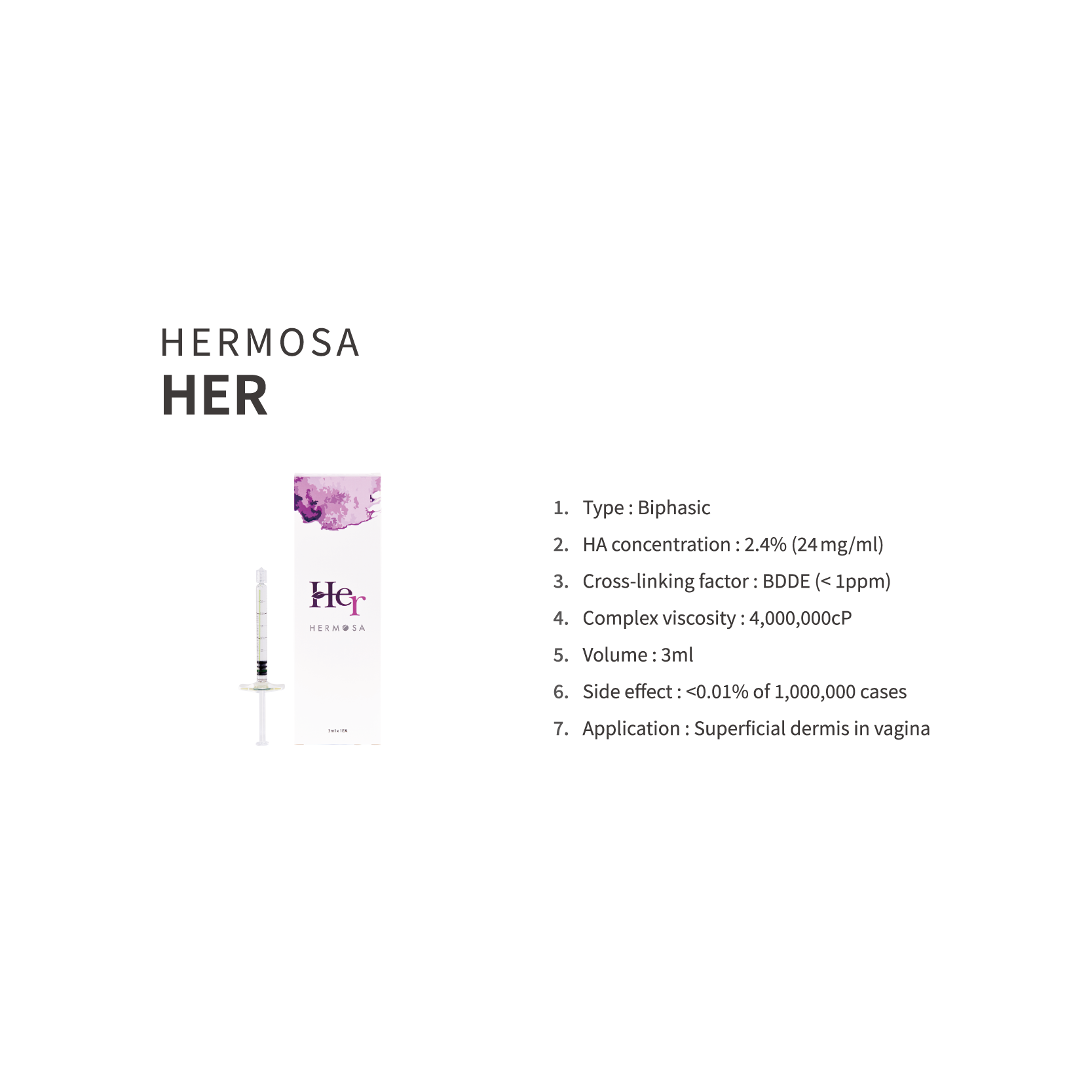HERMOSA Dermal Filler_HER (Body filler for women) 3.0 ml * 1 syringe / pack