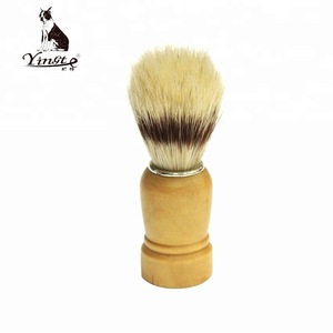 High quality man black shaving beard brush with wooden handle