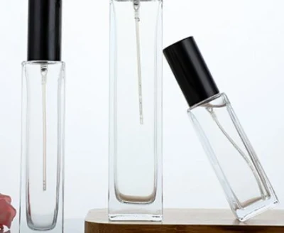 Luxury Manufacturer Square Thicken Bottom Cosmetic Glass Perfume Bottle with Lids