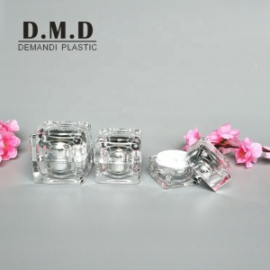 Luxury packaging 15gram 30g 50g 50ml square acrylic cosmetic cream jar and bottle