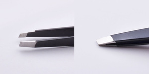 Meidao High Quality Yangjiang Stainless Steel Black Slanted Eyebrow Tweezers