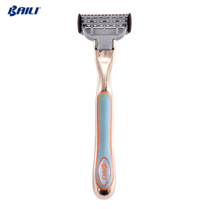 Newest Design Rose Gold Metal Handle Man 5 Blade Manual Shaving Razor