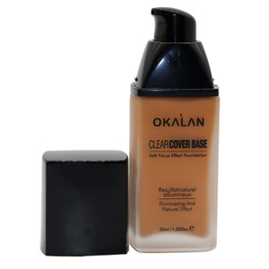 OKALAN O002 Long lasting Concealer Foundation Makeup Liquid Glass Bottle Foundation Cream Natural Effect Makeup Foundation