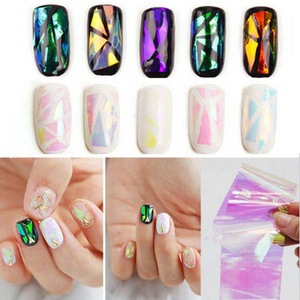 Popular design 3D self-adhensive glass foil nail sticker nail supplies 3d nail art