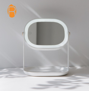 Portable Compact Makeup Hand Mirror LED Make Up Under Lights
