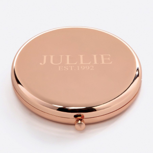 Portable Metal cosmetic mirror Make up Tools round pocket size personalized pocket mirror with velvet bag