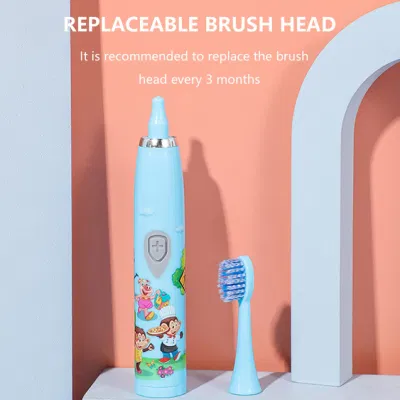 Waterproof Replaceable Brush Head Deep Clean Kids Battery Powered Toothbrush