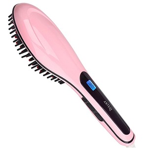 wholesale professional digital ceramic hair straightener brush electric straightening irons straight steam comb