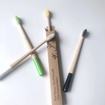 Zero-Plastic New Round Handle Bamboo Toothbrush