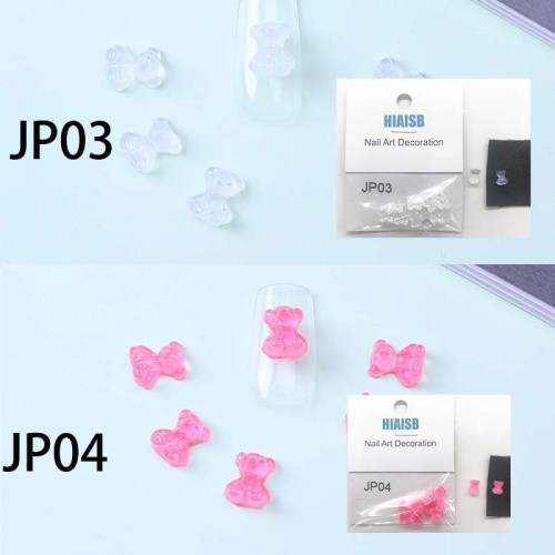 Nail Stciker Acrylic Discoloration Bear Resin decoration accessories Glitter Colorful For Nail Art DIY