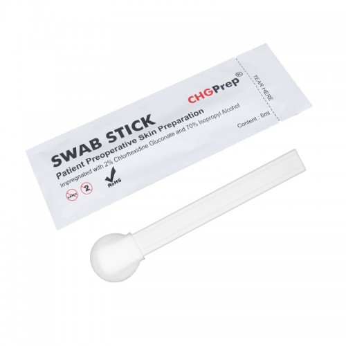 Medical CHGPrep Disinfectant Swab Stick with Big Circular Head for Preoperative Skin Antisepsis