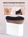 Wave-Shaped Foundation Brush with Electroplated Handle – Multi-Use Face & Body Makeup Brush for OEM Private Label