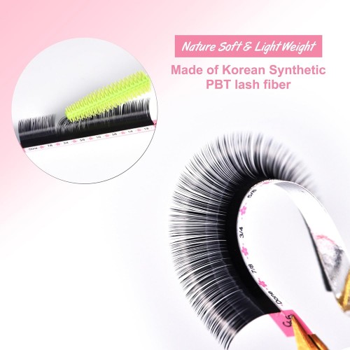 Handmade Lash 0.07 C Curl 8-15mm Single Length Natural Long Matte Black False Extensions