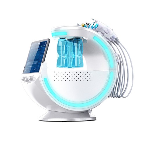 SA-HP05 7 in 1 Ultrasonic RF Skin Scrubber Microdermabrasion Aqua Facial Machine with skin analysis system