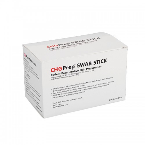 Medical CHGPrep Disinfectant Swab Stick with Big Circular Head for Preoperative Skin Antisepsis