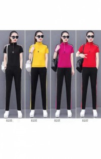 Monisa Leisure Sports Suit Female Summer Korean Version 2022 Women's Slim Trousers Sportswear Summer Short Sleeve Two Sets Of  Tide