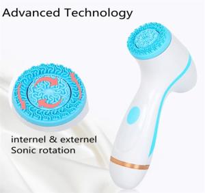 2021 Hot 3 in1 Rechargeable Sonic facial Cleansing brush Sonic Rotating  Waterproof pore cleaning Electric Face Massager