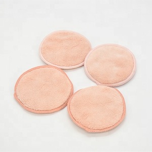 Circular double-sided customization microfiber cloth makeup remover reusable pad