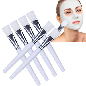 Custom logo DIY mask applicator makeup tools white color soft nylon hair facial mask brush for cosmetic