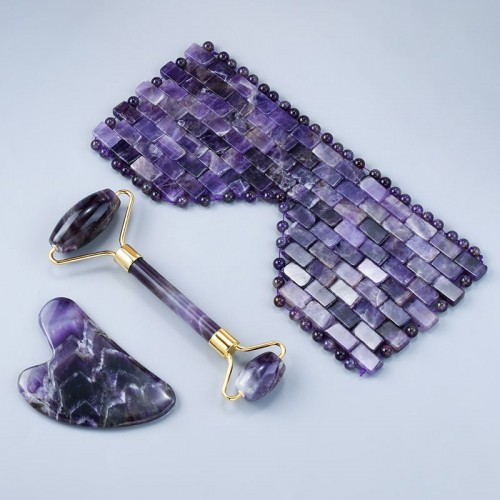 Jade Facial mask Set, Jade Stones Eye mask, Anti-Aging Facial Sleeping-Amethyst