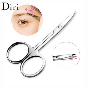 Makeup Tool Sliver Color Stainless Steel Curved Beauty Eyebrow Scissors