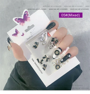 Nail Art Japanese New Style Nail Art Aurora Butterfly Love Bear Bow Chain Alloy Decorations