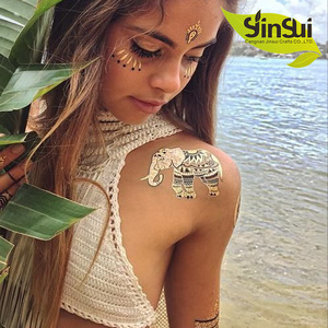 New Design Flash Tattoo Removable Waterproof Gold Tattoo Temporary Tattoo Stickers Temporary Body Art Tatoo