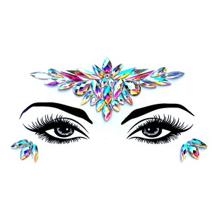 New products jeweled face mask art cosmetic glitter stick on face jewels body art for cosplay party