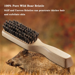 Novel and Fashion design with customized wood bristl hair brush mens stiff boar bristles brush