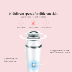 OEM high quality wireless charging face brush silicone waterproof soft face brush cleansing facial brush