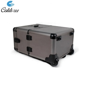 Professional Design Portable Wheeled Beauty Case Aluminum Makeup Tools Kit With Trolley