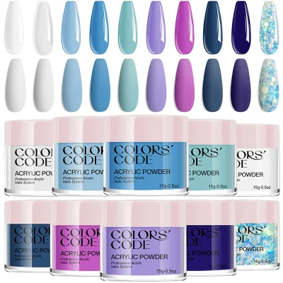 Professional Nail Acrylic Powder Nails Salon 10 Colours Set Wholesale Bulk