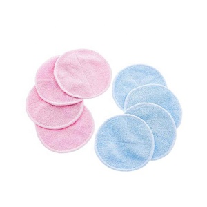 Reusable Round Sanitary Zero Waste Velour Velvet Washable Biodegradable Cleaning bamboo Cotton Makeup Remover Face pad