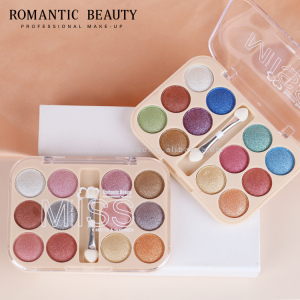 Romantic Beauty Makeup Eyeshadow Palette Cosmetics Makeup Products Glitter Waterproof And Long Lasting Eyeshadow Custom brand