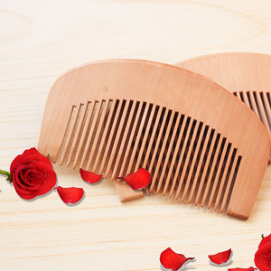 Wholesale Custom Logo Acceptable High Quality Peach Wooden Hair Comb