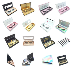 Wholesale private label false strip eyelashes packaging real eyelash extensions mink lashes 25mm fashion make up tools