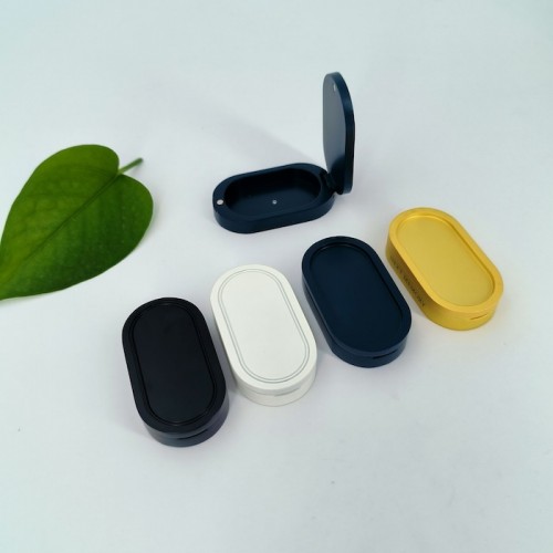 Modern Luxury Pocket Flip-top Magnetic Closing System Aromatherapy Metal Zinc Alloy Solid Perfume Lip Balm Case Cosmetic Box