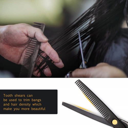 Hair Cutting Scissors Tool Set Professional Barber Scissors Kit Small 6.5 Inch Thinning Shears With Case for Men Women Kids