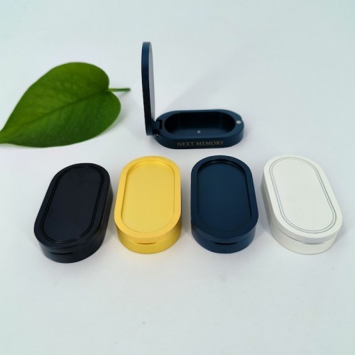 Modern Luxury Pocket Flip-top Magnetic Closing System Aromatherapy Metal Zinc Alloy Solid Perfume Lip Balm Case Cosmetic Box