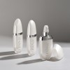 Custom 50ml lotion Bottle, Pearlescent White Sunscreen Packaging with Silver Decorative Ring