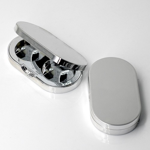 26MM High Glossy Silver Color ABS Empty Makeup Eyeshadow Box