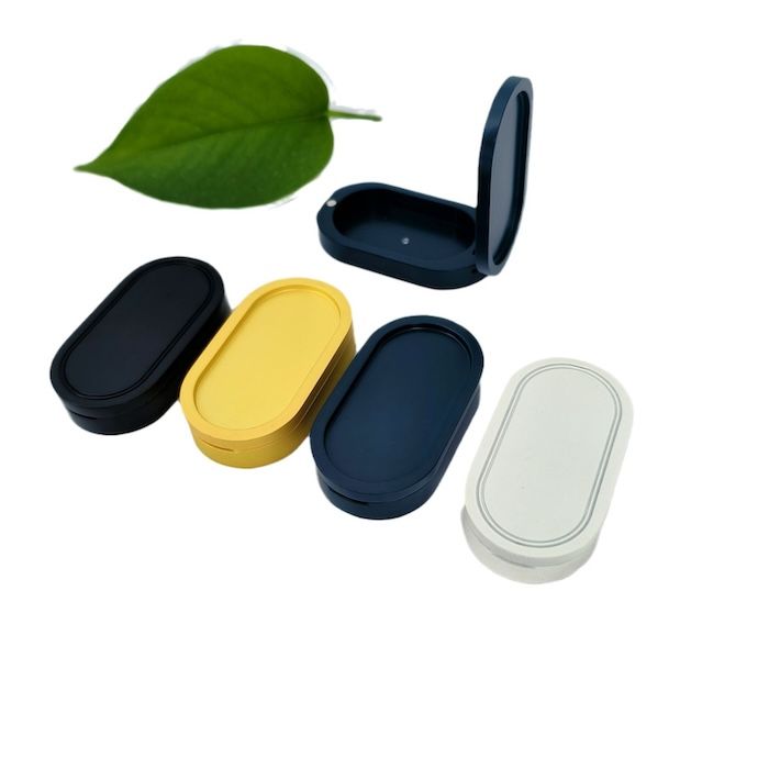 Modern Luxury Pocket Flip-top Magnetic Closing System Aromatherapy Metal Zinc Alloy Solid Perfume Lip Balm Case Cosmetic Box